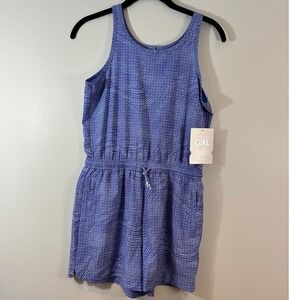 Athleta Girl Play Dress Performance Athletic Romper Drawstring Waist Blue  XL/14